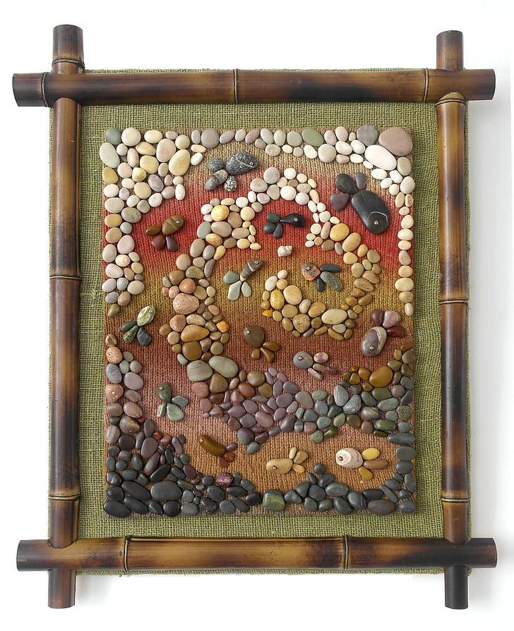 pebbles, panels, work