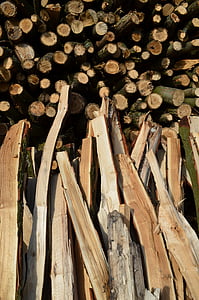 trä, ved, holzstapel, växande lager, timmer, träindustrin, ved stack