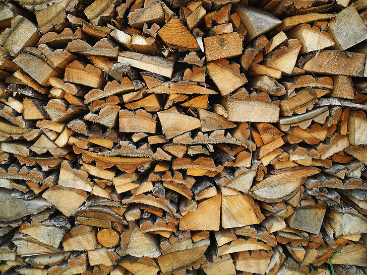 dřevo, dodávky, teplo, Zimní, skladování, strom