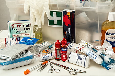 first aid, kit, first aid kit, medical, emergency, medicine, cross