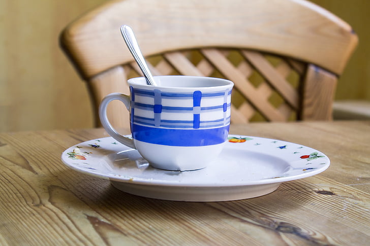 cup, tee, table, wood, porcelain