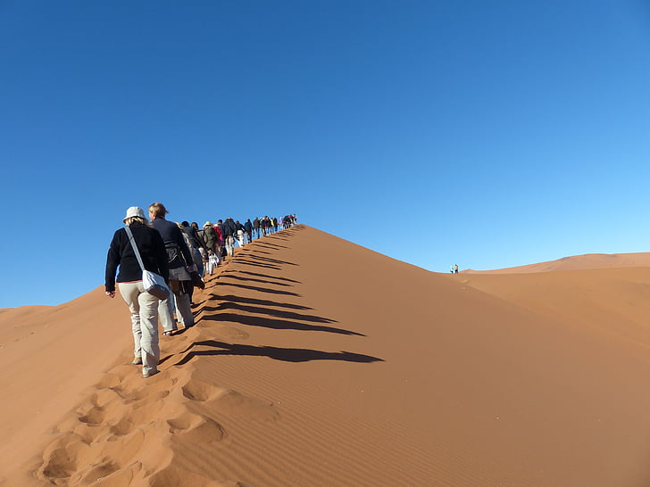 sussusvlie, duny, výstup, turistov, cestovný ruch, Desert