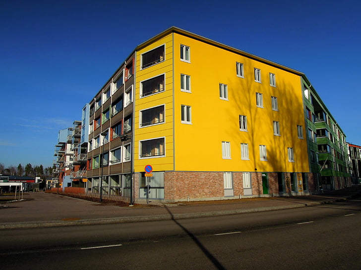 arkitektur, hus, Karlsson, Bostadsmässa, byggnad, flervåningshus, Finska