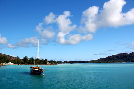 sea, boot, seychelles, water, ship, caribbean, maldives