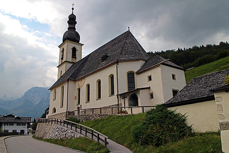 Εκκλησία, σπίτι λατρείας, Άνω Βαυαρία, Ramsau, καθολική, αρχιτεκτονική, ορόσημο