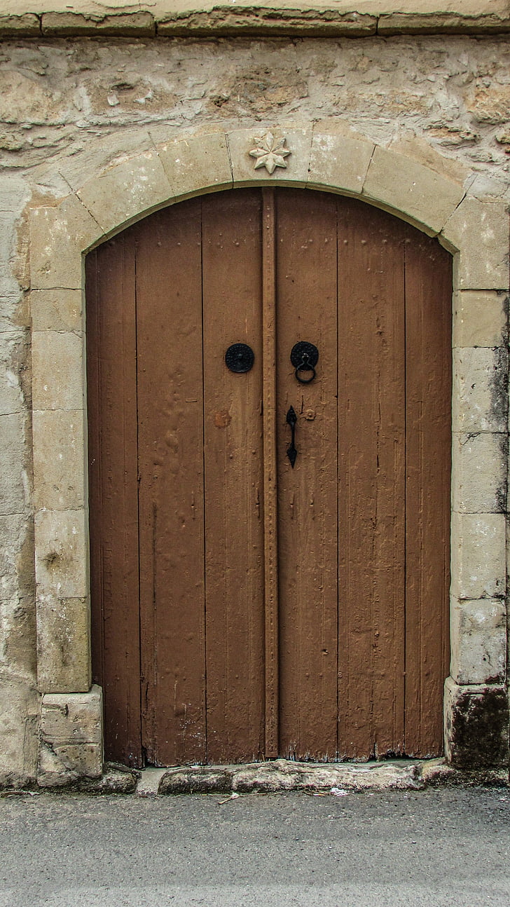 Kypros, xylotymbou, gammelt hus, arkitektur, døren, eksteriør, inngangen