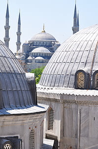 blauwe moskee, Istanbul, Turkije, moskee, het platform, monument, religieuze monumenten