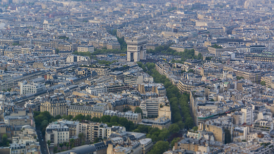Párizs, Franciaország, Diadalív, Eiffel-torony, nézet, Nevezetességek, nagyváros