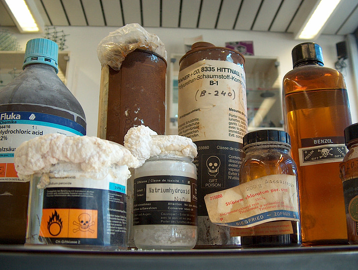 productes químics, perillós, vell, disposició, escombraries, residus químics