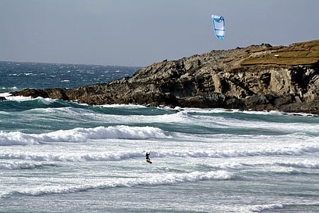 Surf, vannsport, brettseiler, Cornwall, bok med korte stykker pilcher, Kitesurfing, surfing