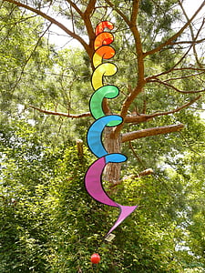 windspiel, wind, air, movement, spiral, rotation, colorful
