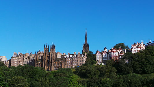 Edinburgh, Panorama, město, Architektura, Skotsko, cestování, Evropa