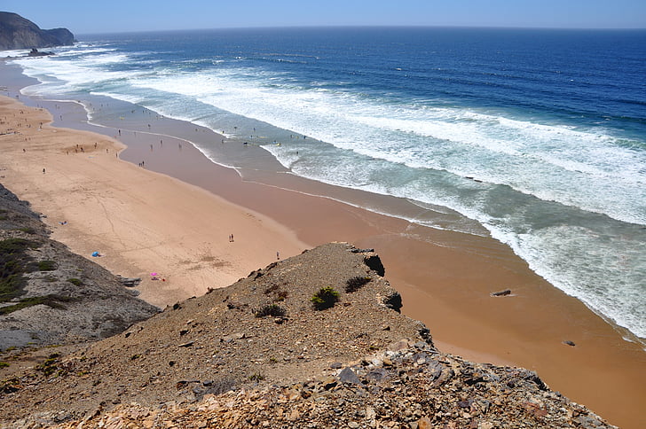 plajă, mare, natura, peisaj, coasta Atlanticului, Algarve, linia de coastă