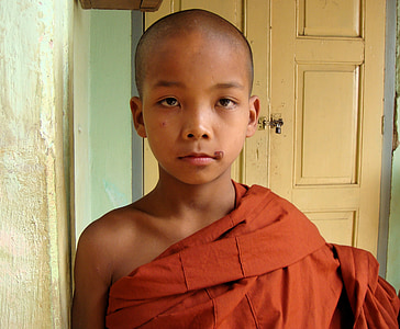 keşiş, Myanmar, din, Budizm, Burma, Çocuk, Çocuk