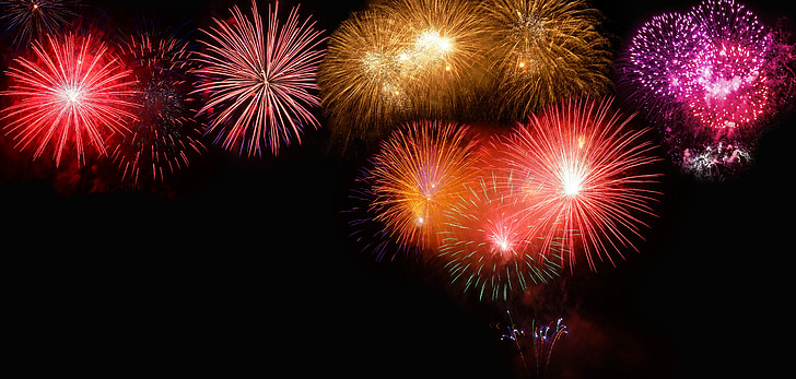 Sylvester, Tag des neuen Jahres, Feuerwerk, Banner, Silvester, Pyrotechnik, Jahr