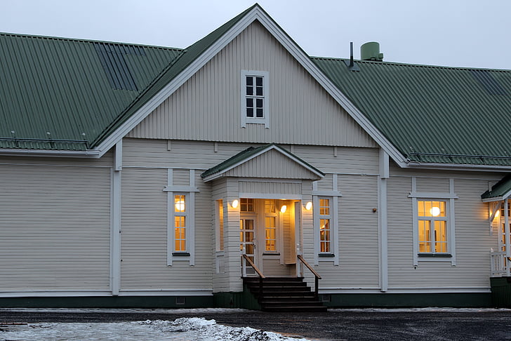 école alakylä, Oulu, Finlande, bâtiment, école, éducation, avant