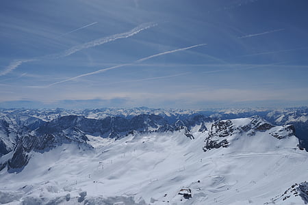 Alpii, munte, zăpadă, albastru, cer, natura, peisaj