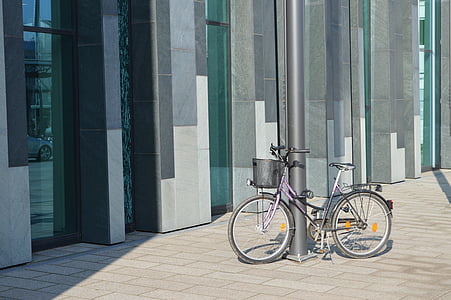 fiets, Uni, studenten, Leipzig, het platform, gevel, gebouw
