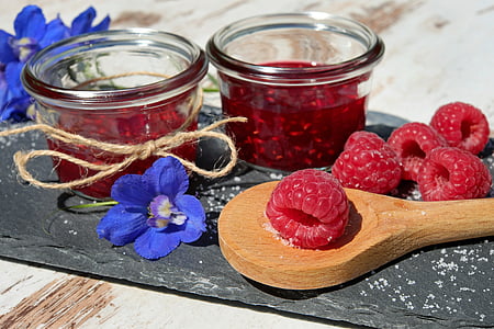 jam, raspberries, fruits, berry, fruit, delicious, healthy