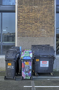 šiukšliadėžės, grafiti, Amsterdamas, valymas, atliekų, šiukšlių, perdirbimas
