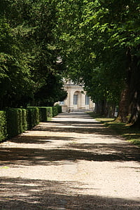 Fontainebleau, hrad, pryč, parku, světlo, stín