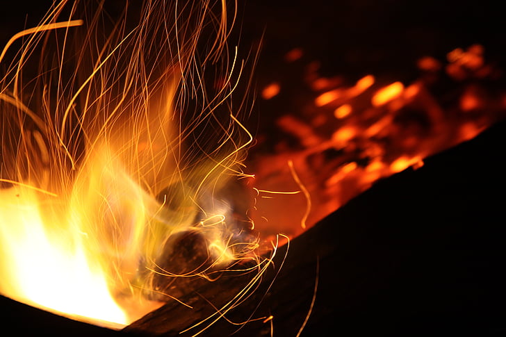 abstrakt, Blaze, Bonfire, bränna, bränd, lägereld, Camping