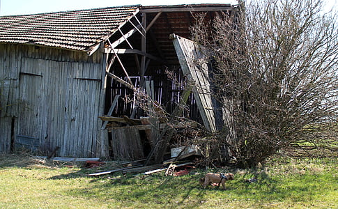 barn, building, lapsed, ruin, leave, dilapidated, wooden construction