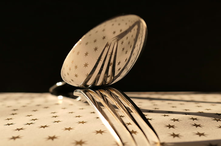fork, spoon, cutlery, silver, cover, tableware, small fork