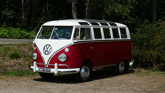 Autobús VW, autobús, 1967, anyada, hippy, autocaravana, transportador