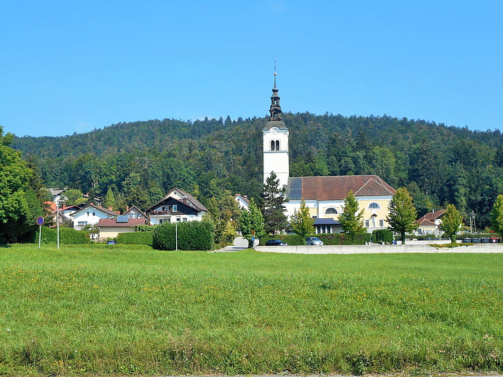 lublijana, slovenia, landscape, church, nature, prado