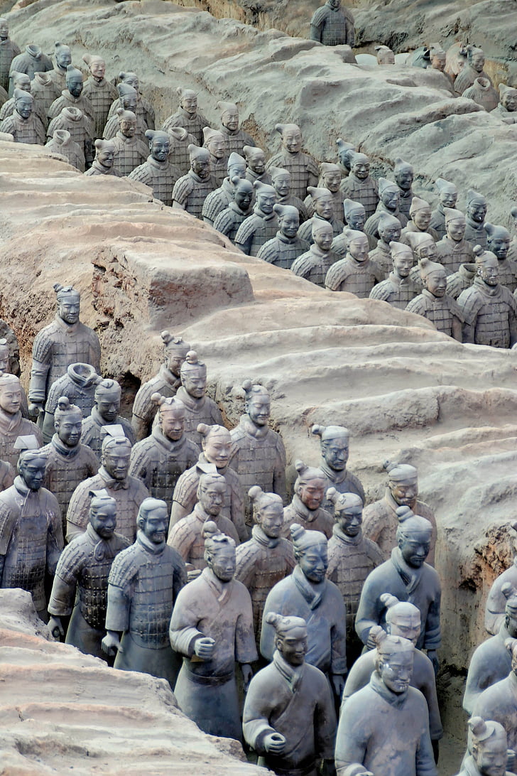 terakota, bojovník, Čína, Xian, sochárstvo, mytológia