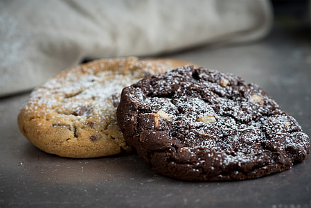 cookie, biscotto al cioccolato, biscotto del dado, cookie di peso più leggero, biscotto scuro, delizioso, mangiare