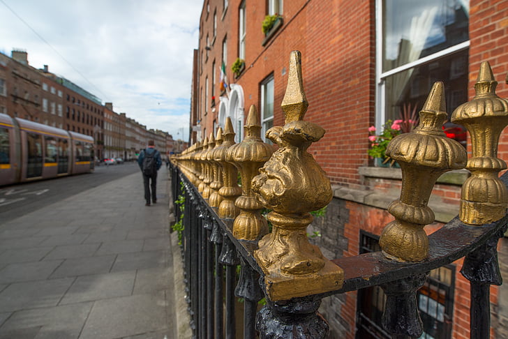 Dublin, Street, mannen, promenader, Irland, staden, arkitektur