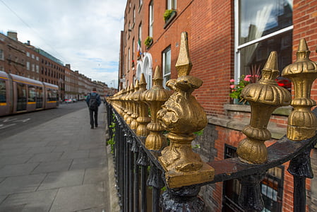 Дъблин, улица, мъж, ходене, Ирландия, град, архитектура
