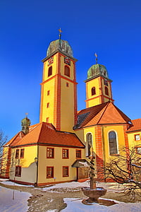 Église, steeple, Monastère de, Église du monastère, façade, bâtiment, clochers d’église