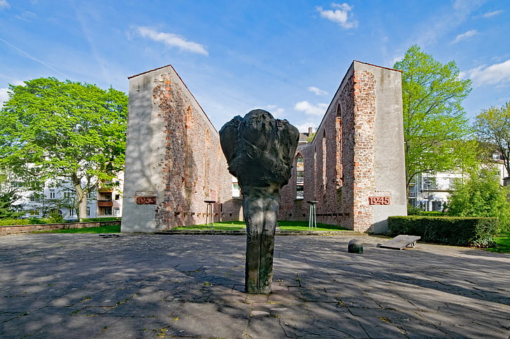 Darmstadt, Hesse, Alemanha, kapellplatz, Memorial, ruína, 2