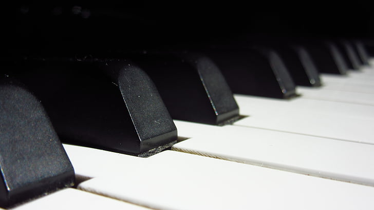 piano, clés, fermer, musique, clavier de piano, touches du piano, instrument de musique