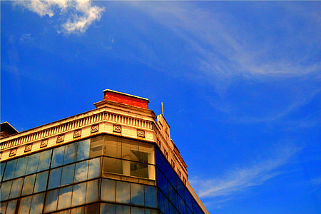 gebouw, bouw, hemel, blauw, het platform, structuur, buitenkant
