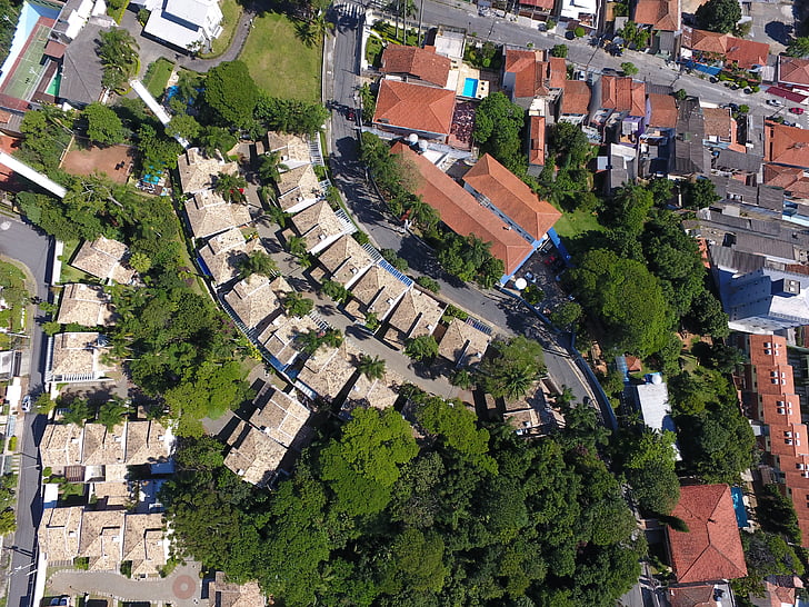 hiše, visoko, Panorama, pogled iz zraka, arhitektura, ulica, Geografija