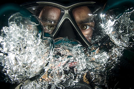 bussejador, Submarinisme, sota l'aigua, oceà, Mar, fotografia, Retrat