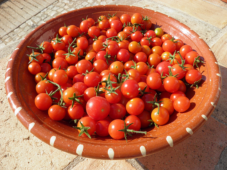 pomidorai, raudona, vyšnia, maisto, pomidorų, daržovių, šviežios