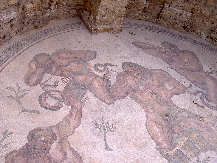 mosaico, Piazza armerina, Sicília, restauração de Enna, arte-final, antiguidade