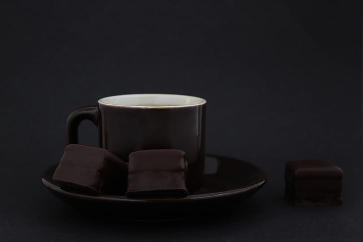 chocolate amargo, chocolate, café, cacau em pó, pedaços de chocolate, chocolate escuro, café