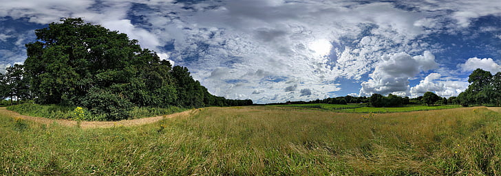 パノラマ, 風景, 雲, 自然, 空, 夏, 屋外