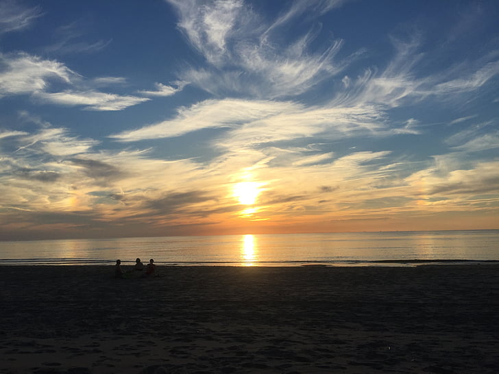 water, zon, avond, ondergaande zon, natuur, wolken, zonsondergang