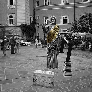 улична фотография, Залцбург, човешки, магия, лице, скулптура, Австрия