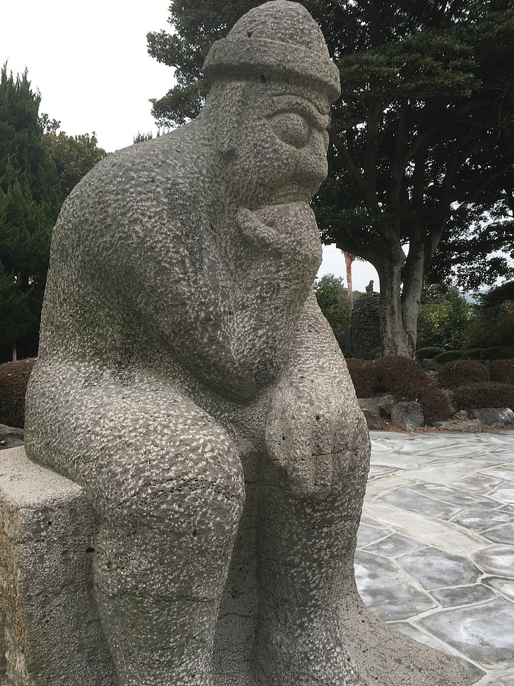 hombre de pensamiento, Isla de Jeju, Corea, estatua de, escultura, Asia, arquitectura