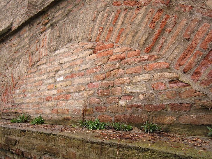 perete, Zidul oraşului, închide, zid de piatra, zid de cărămidă, arc rotund, Augsburg