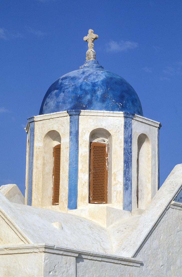 kostel, Řecko, staré, Architektura, Santorin