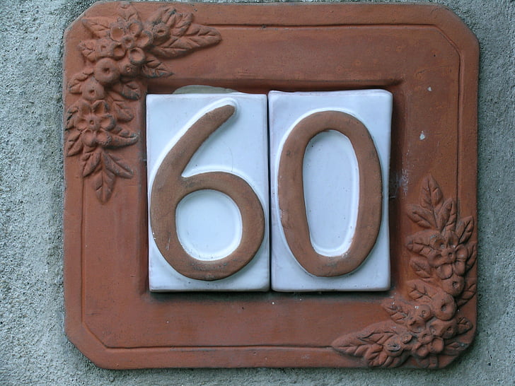 šezdeset, broj 60, građanske broj, okvir, Italija, cornate d'adda, znak